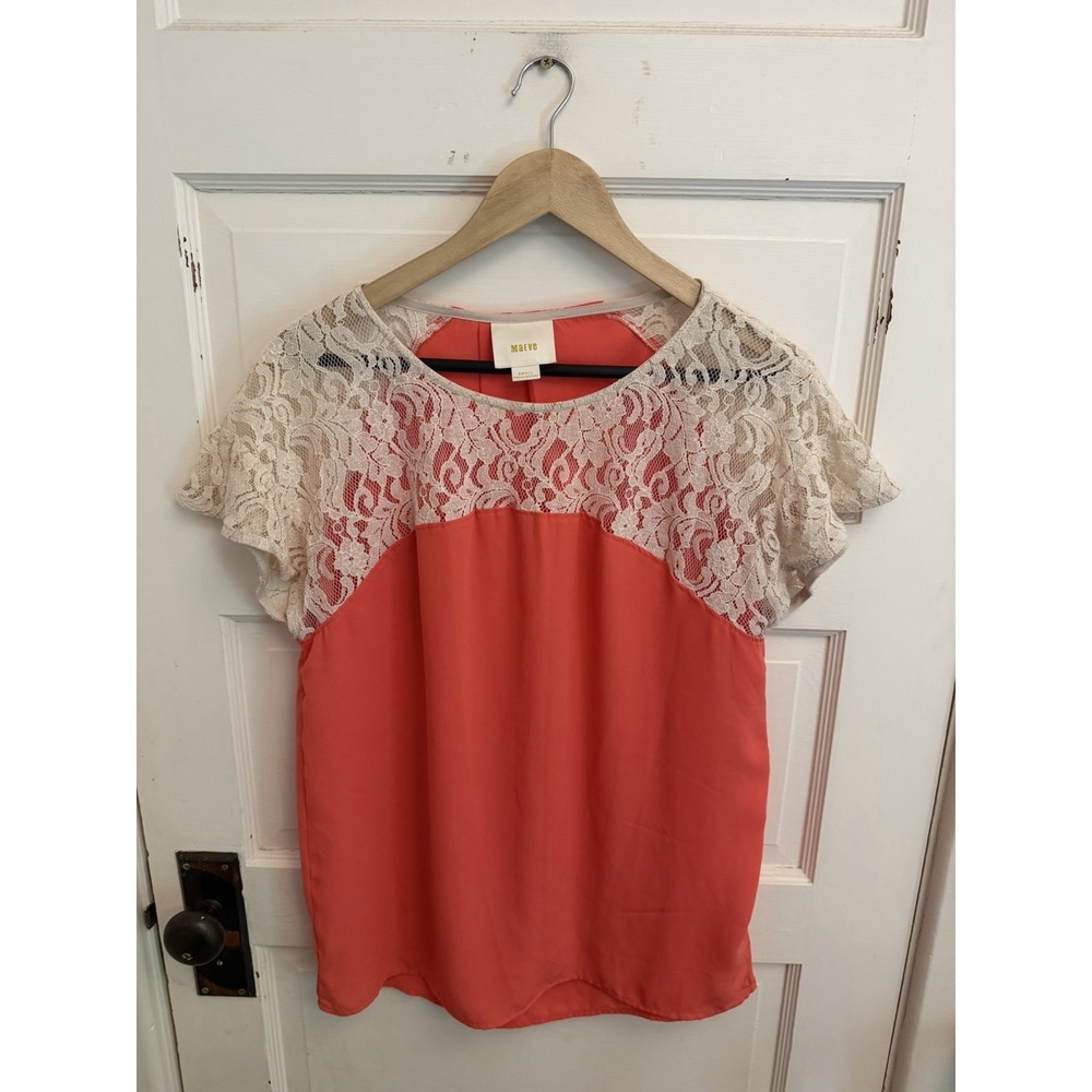 Anthropologie Maeve Women's Penumbra Lace Sleeve Top Blouse Size Small